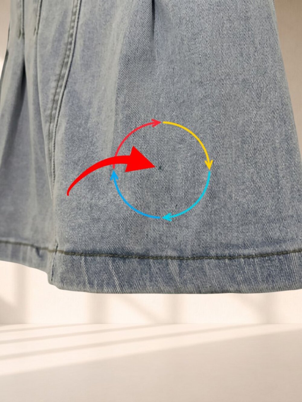 Shein High Waist Pleated Denim Skort Size 28 Y2K Mini Jean Skirt Shorts Festival - Picture 8 of 10